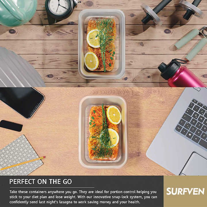 16pcs Clear Reusable Durable Transparent Airtight Food Storage Plastic Containers