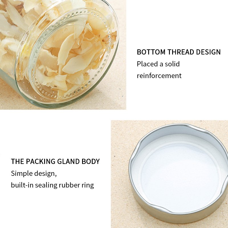 106ml 212ml 314ml Clear Cylinder Round Glass Food Storage Container Jar with Slivery Screw Lids