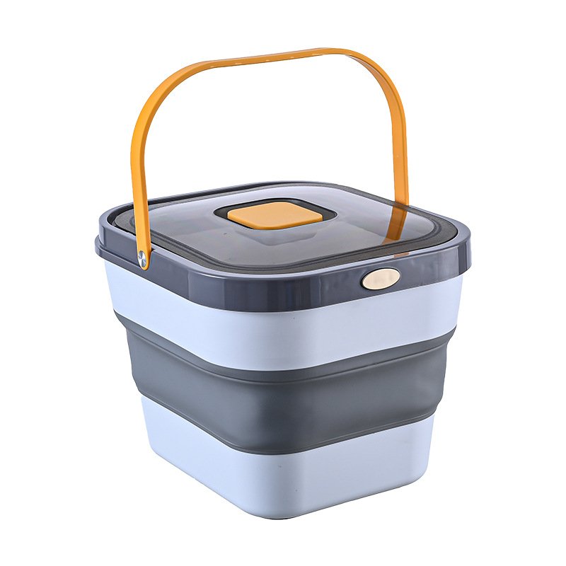 Multifunctional Folding Silicone Dog Food Storage Container Lightweight Rice Treats Kitchen Jar with Lid for Kids