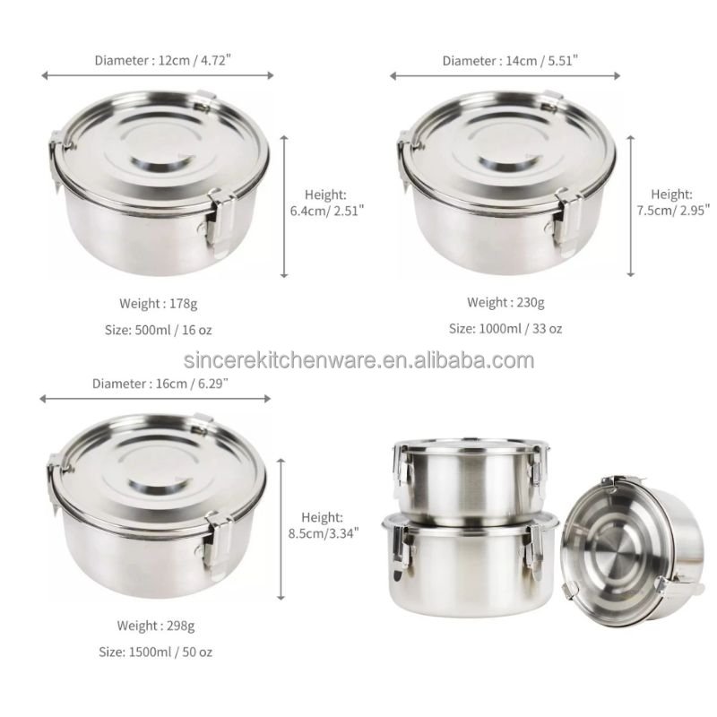 500ml Kids Lunch Bento Box Leakproof 304 Stainless Steel Food Storage Containers Food Packaging Boxes