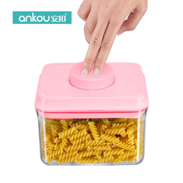 China Product Custom Clear Organizing Vacuum Kitchen Pop Up Airtight Food Storage Container Set With Lid
