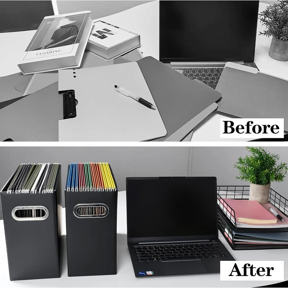 Portable File Box Metal Handle Design Hanging File Organizer Suitable For Offices Homes Schools Corrugated BOX