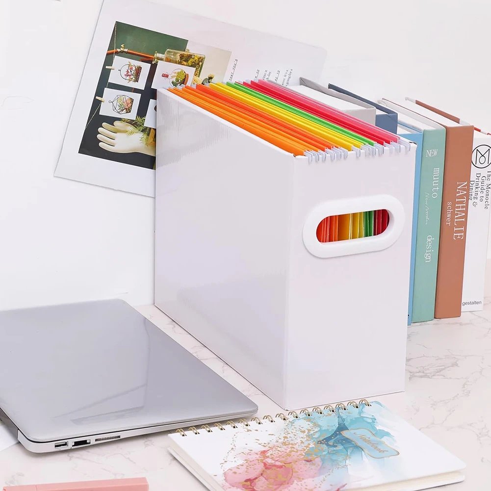Portable File Box Metal Handle Design Hanging File Organizer Suitable For Offices Homes Schools Corrugated BOX