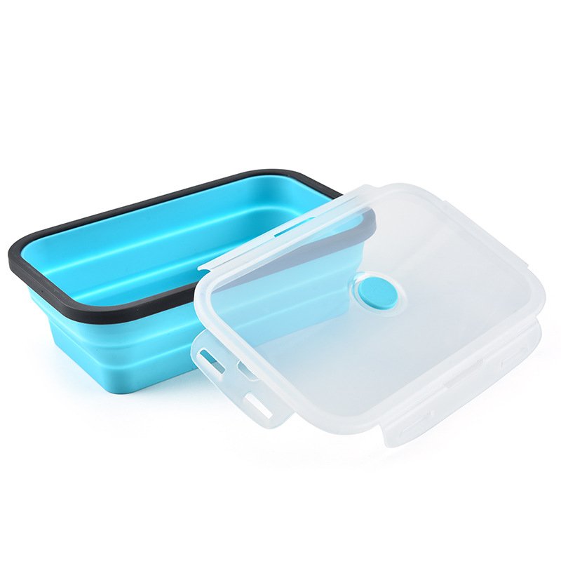 4 pcs clear food storage sealed container box japanese custom plastic silicone adult collapsible bento lunch box