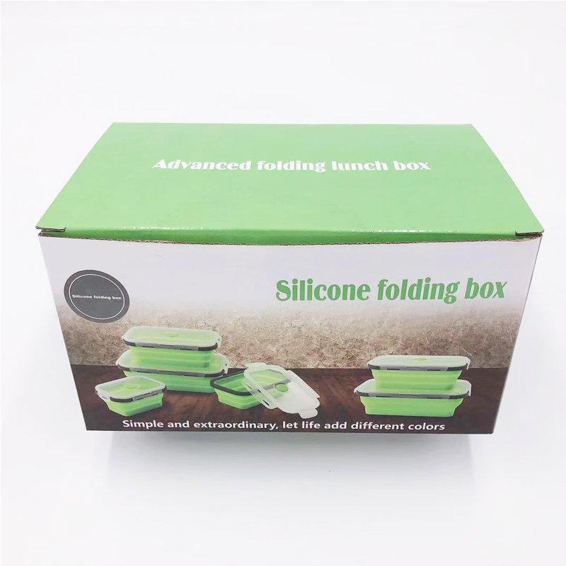 4 pcs clear food storage sealed container box japanese custom plastic silicone adult collapsible bento lunch box