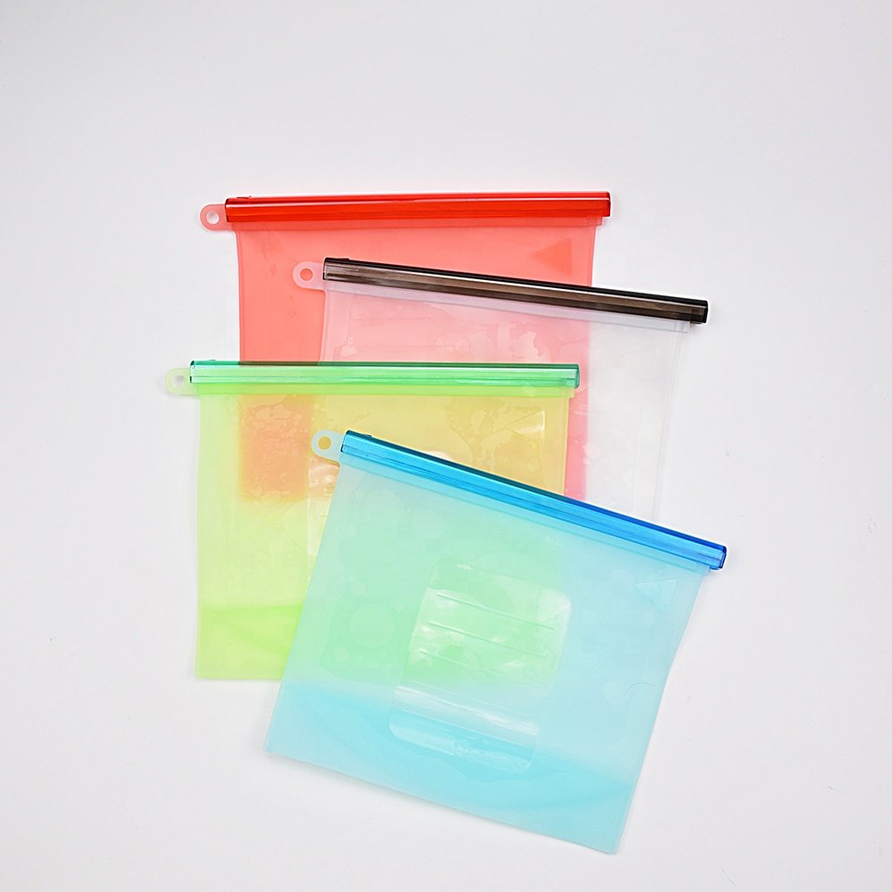 Hot Sales silicone food storage bag reusable callopsible silicone fresh bag small size 1000ml