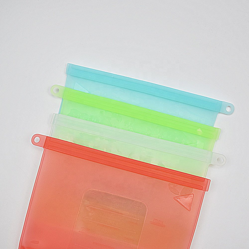 Hot Sales silicone food storage bag reusable callopsible silicone fresh bag small size 1000ml