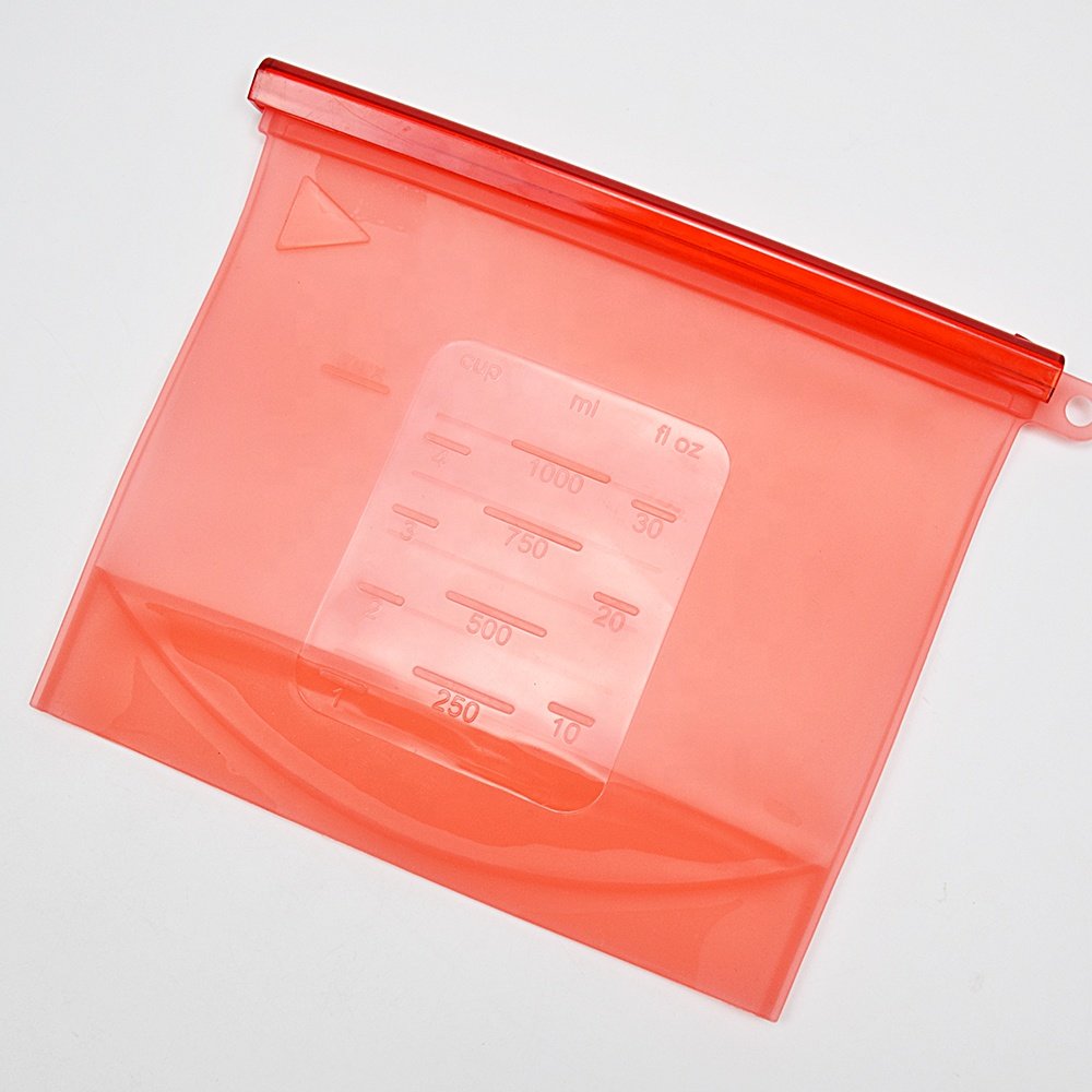 Hot Sales silicone food storage bag reusable callopsible silicone fresh bag small size 1000ml