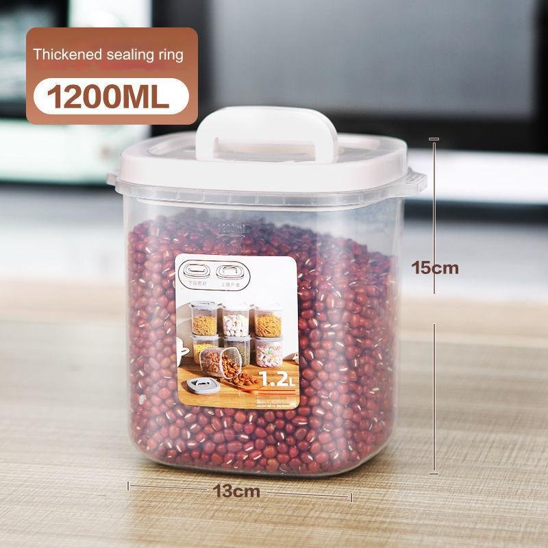 Plastic Airtight Food Storage Containers With Lid Grain Transparent Tank Rice Barrel Cereal Dispenser with silicone sealing ring