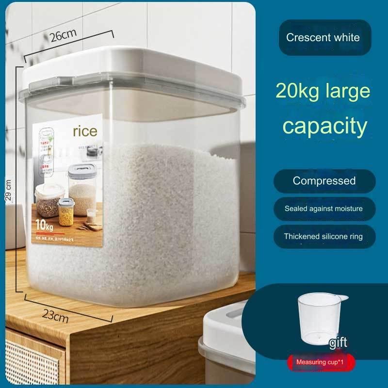 Plastic Airtight Food Storage Containers With Lid Grain Transparent Tank Rice Barrel Cereal Dispenser with silicone sealing ring