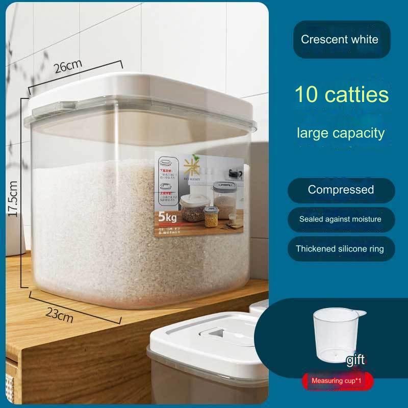 Plastic Airtight Food Storage Containers With Lid Grain Transparent Tank Rice Barrel Cereal Dispenser with silicone sealing ring