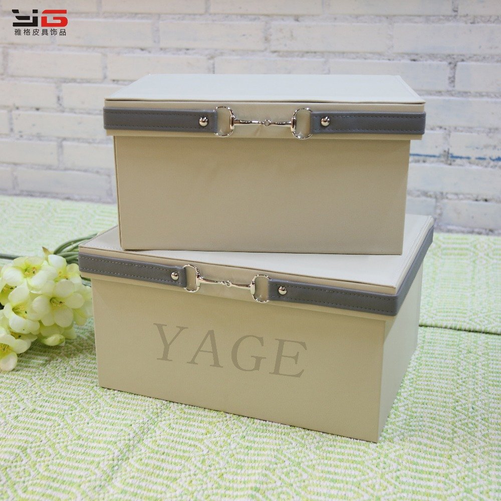 China manufacture Cheap Wooden leather Classic decorative storage box for home/office