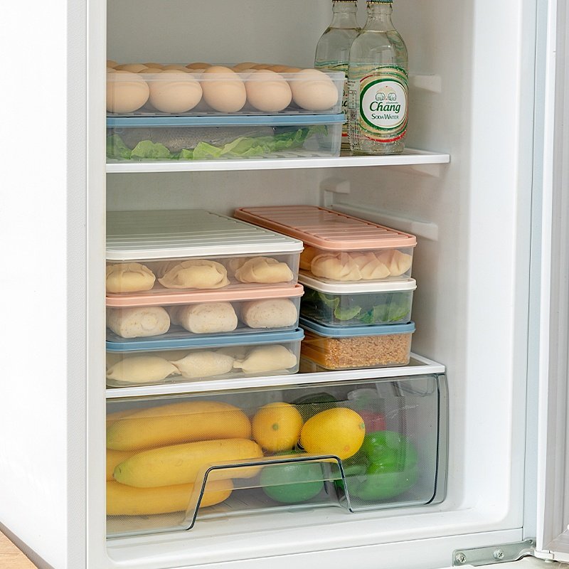 Plastic Containers For Food Stackable Kitchen Refrigerator Dumpling Food Storage Containers with Lids