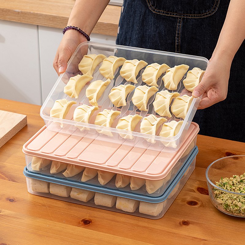 Plastic Containers For Food Stackable Kitchen Refrigerator Dumpling Food Storage Containers with Lids