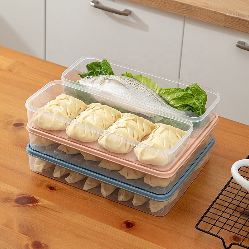 Plastic Containers For Food Stackable Kitchen Refrigerator Dumpling Food Storage Containers with Lids