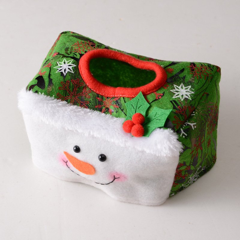 New Christmas Decoration Tissue Cover Christmas Desktop Decoration Tissue Storage Box Christmas supplies Wholesale