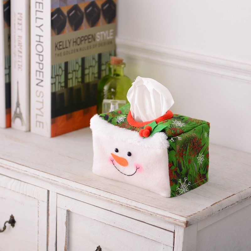 New Christmas Decoration Tissue Cover Christmas Desktop Decoration Tissue Storage Box Christmas supplies Wholesale