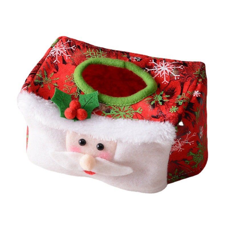 New Christmas Decoration Tissue Cover Christmas Desktop Decoration Tissue Storage Box Christmas supplies Wholesale