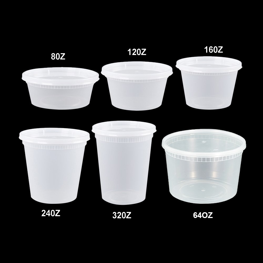 OEM ODM eco-friendly pp round deli cup 8 12 16 24 32 oz plastic food packaging container disposable soup container with lid