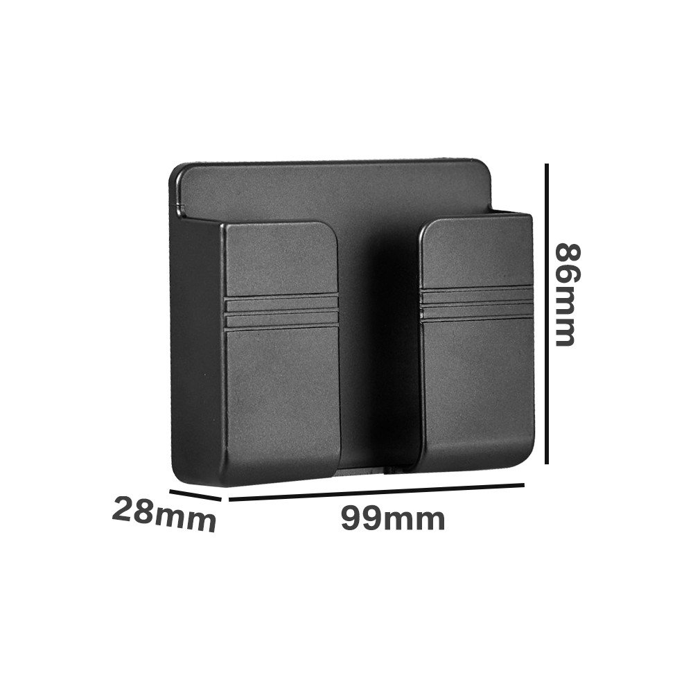 Punch-free Mobile Phone Holder Wall Mount Stand Remote Control Organizer Storage Box Charging Bedside Container Rack