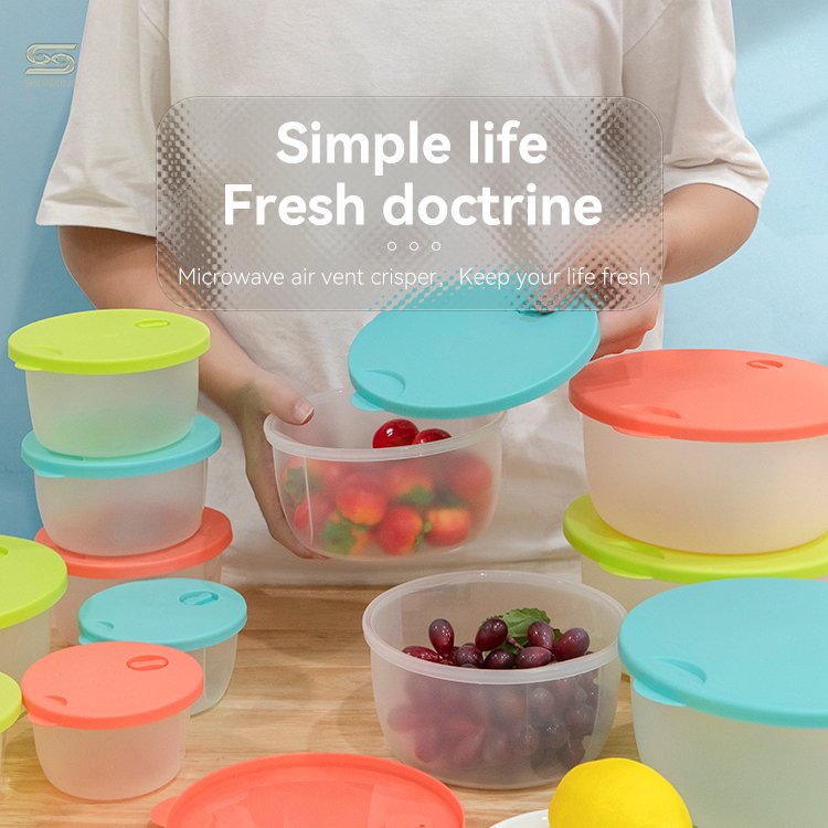 Factory customized 4 sizes a set transparent sealed plastic container food storage set with lid