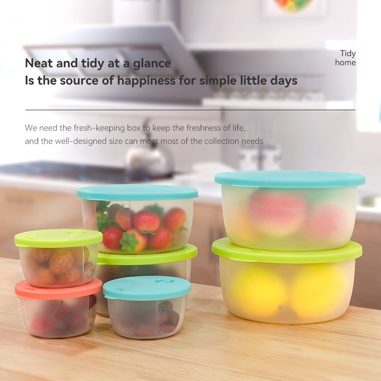 Factory customized 4 sizes a set transparent sealed plastic container food storage set with lid