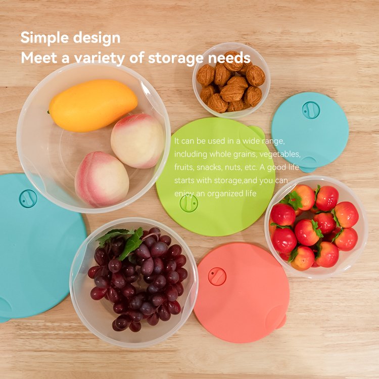 Factory customized 4 sizes a set transparent sealed plastic container food storage set with lid