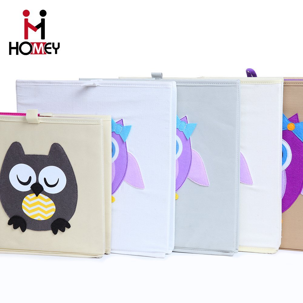 2022 new style durable kids cube foldable cute cartoon fabric storage box for toy