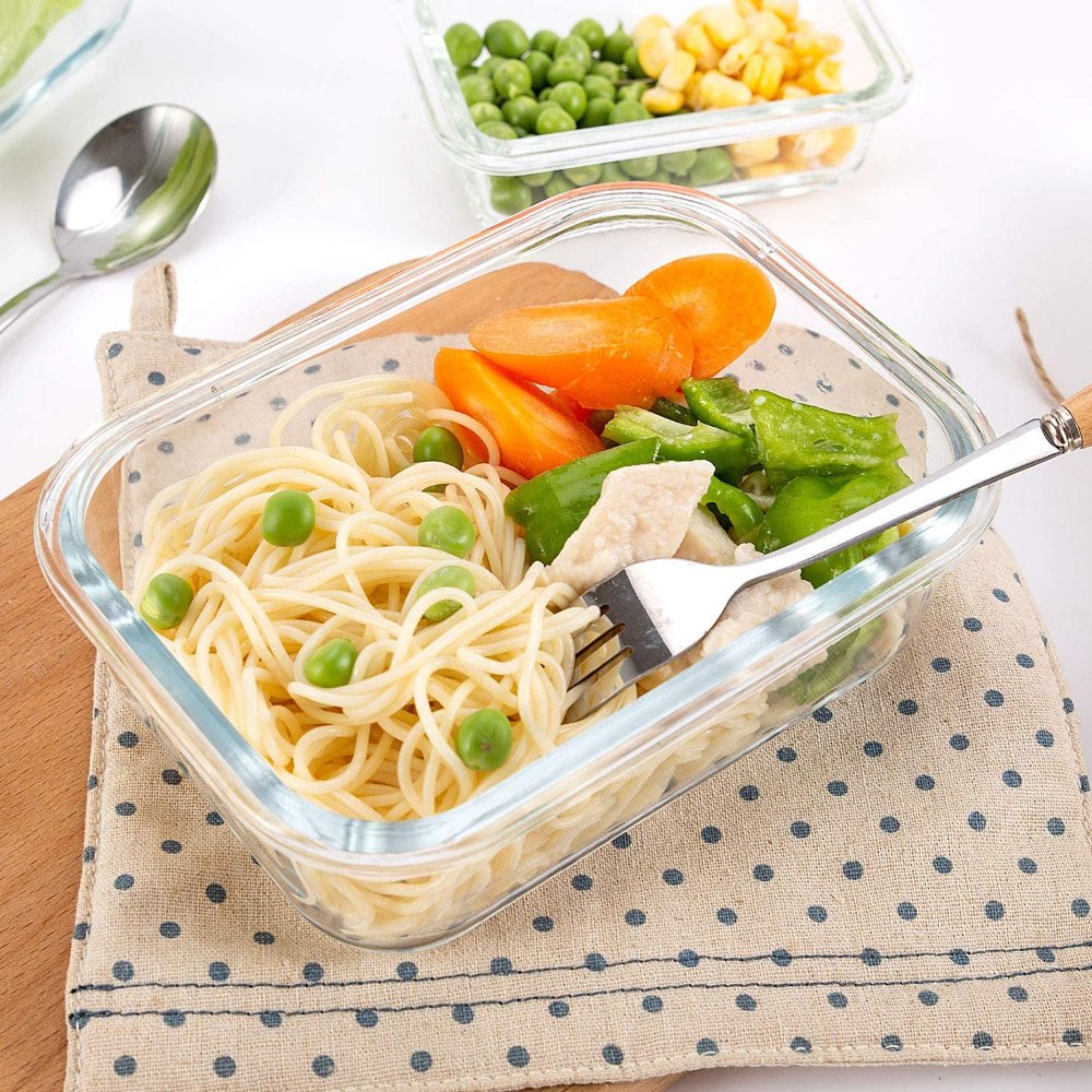 Glass Food Storage Containers with Lids Airtight BPA Free Meal Prep Containers de almacenamiento de alimentos y contenedor