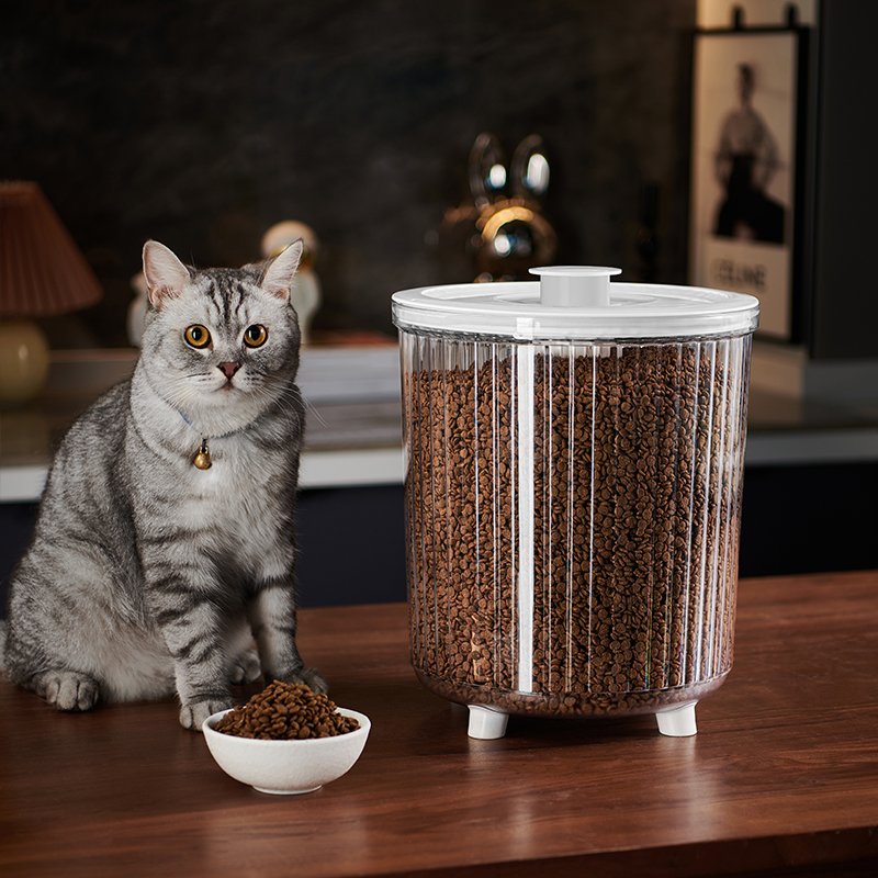 Transparent Pet Food Storage Sealed Pet Food Container Moisture-proof vacuum food pail Cat and dog supplies storage box