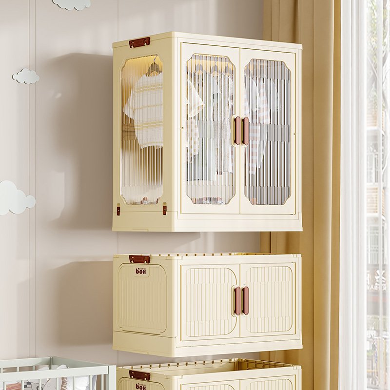 Multifunction High-Capacity Plastic Foldable Wardrobe Cabinet Baby Clothes Bins Plastic Organizer Storage Box