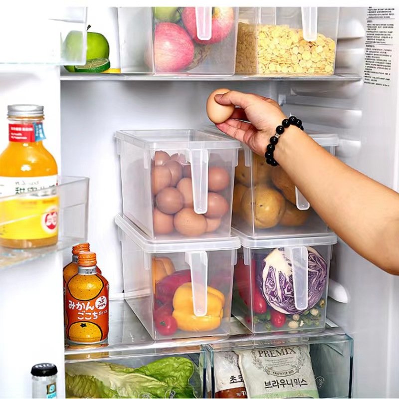 Kitchen Storage Box Refrigerator Organizer Plastic Transparent Case Hermetic Containers for Food Freezing Home