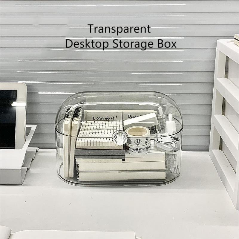New Design PET Transparent Makeup Cosmetic Lipstick Stationery Desktop Storage Box with Lid