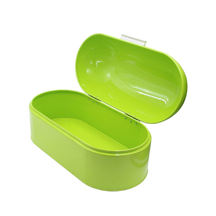 Metal Steel Galvanized Loaf Bread Box Bin Kitchen Food Storage Cookie Jars kitchen decoration metal bread box with bamboo lid
