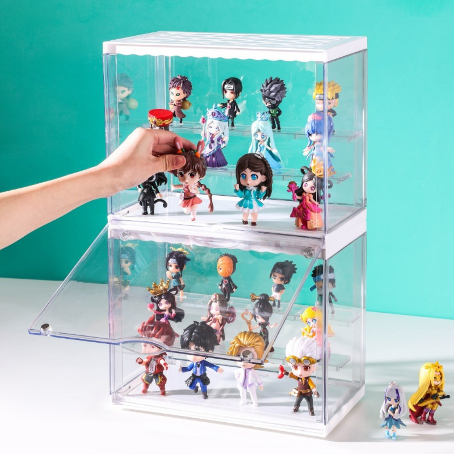 Handbag storage box transparent dustproof acrylic display box bubble mart toy empty box display stand