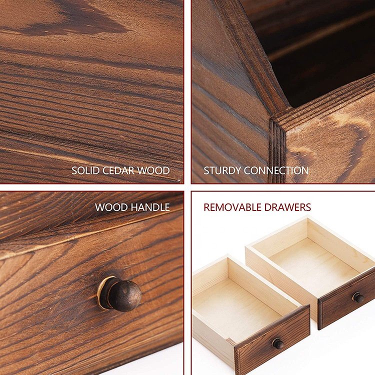 Custom Bathroom Hair Tool Organizer Hair Dryer Holder Desktop Wooden Cosmetic Storage Box