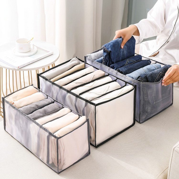 Choice Fun Household Products Foldable Socks Underwear Grid Folding Socks Storage Household Drawer Wardrobe Storage Box