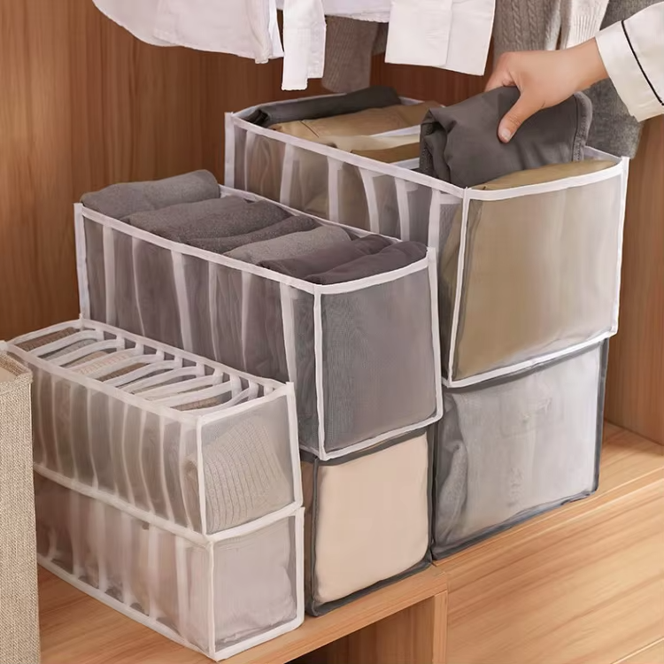 Choice Fun Household Products Foldable Socks Underwear Grid Folding Socks Storage Household Drawer Wardrobe Storage Box