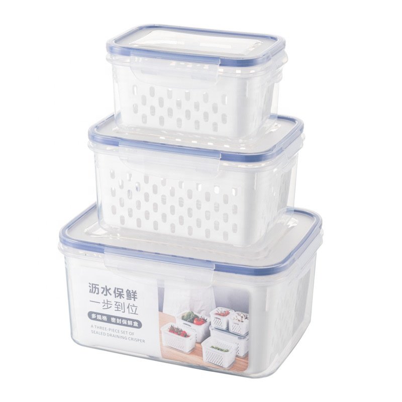 Refrigerator Drain basket crisper Removable partition board storage box fruit seal storage basket