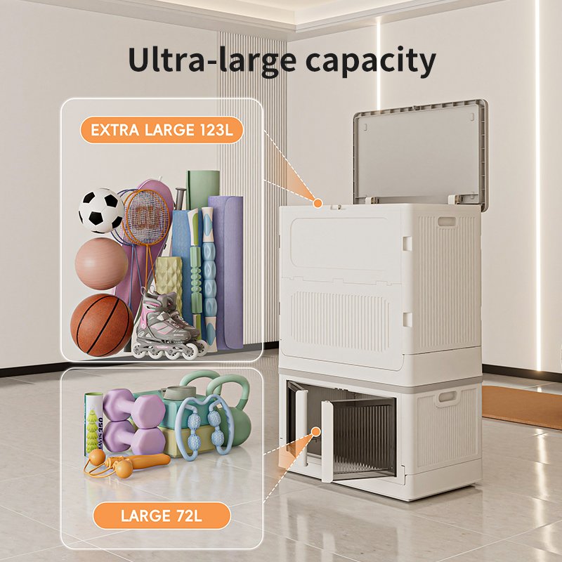 HAIXIN Ultra-Large Capacity Storage Box Folding Free-Installation Plastic Yoga Equipment Clothing Utility Cart Home Office