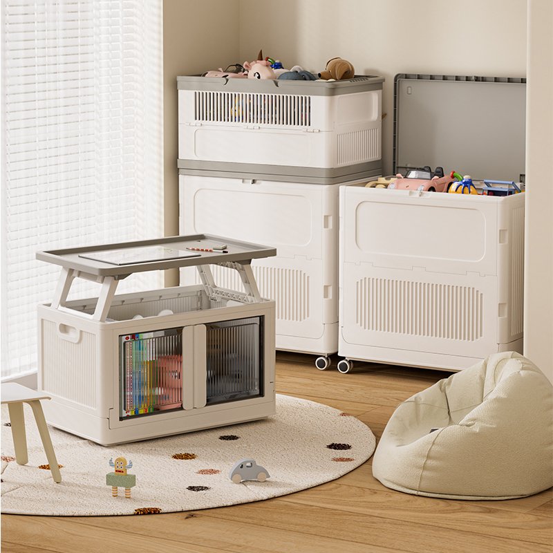 HAIXIN Ultra-Large Capacity Storage Box Folding Free-Installation Plastic Yoga Equipment Clothing Utility Cart Home Office