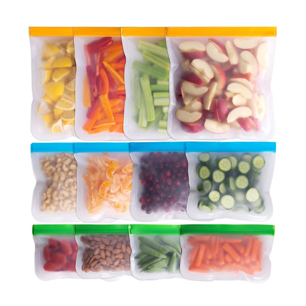 HANSUN Waterproof Food-Grade Reusable PEVA BPA Free Food Storage Bag Fresh for Kitchen Organizer