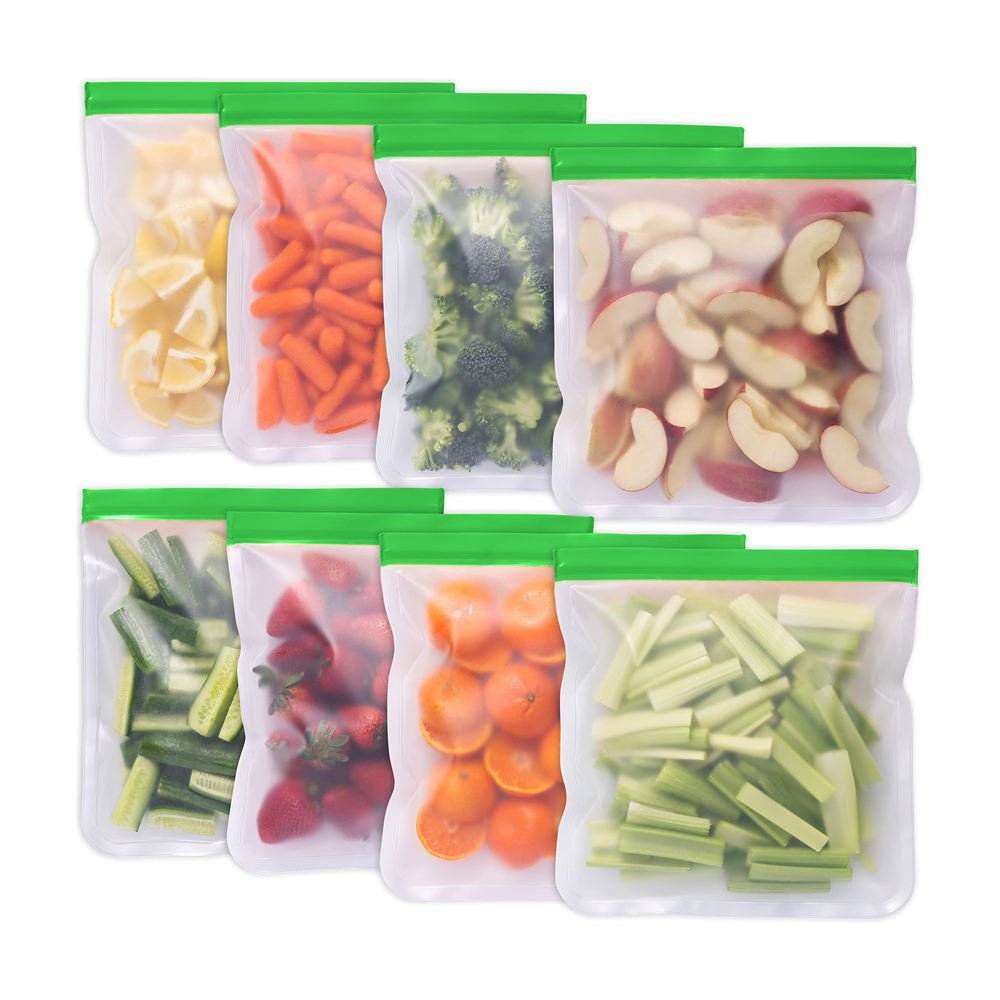 HANSUN Waterproof Food-Grade Reusable PEVA BPA Free Food Storage Bag Fresh for Kitchen Organizer