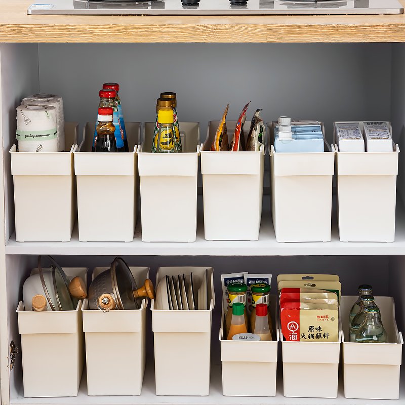 Creative Design Cabinet Plastic PP Storage Box Multifunctional Kitchen Utensils Pull-out Storage Container