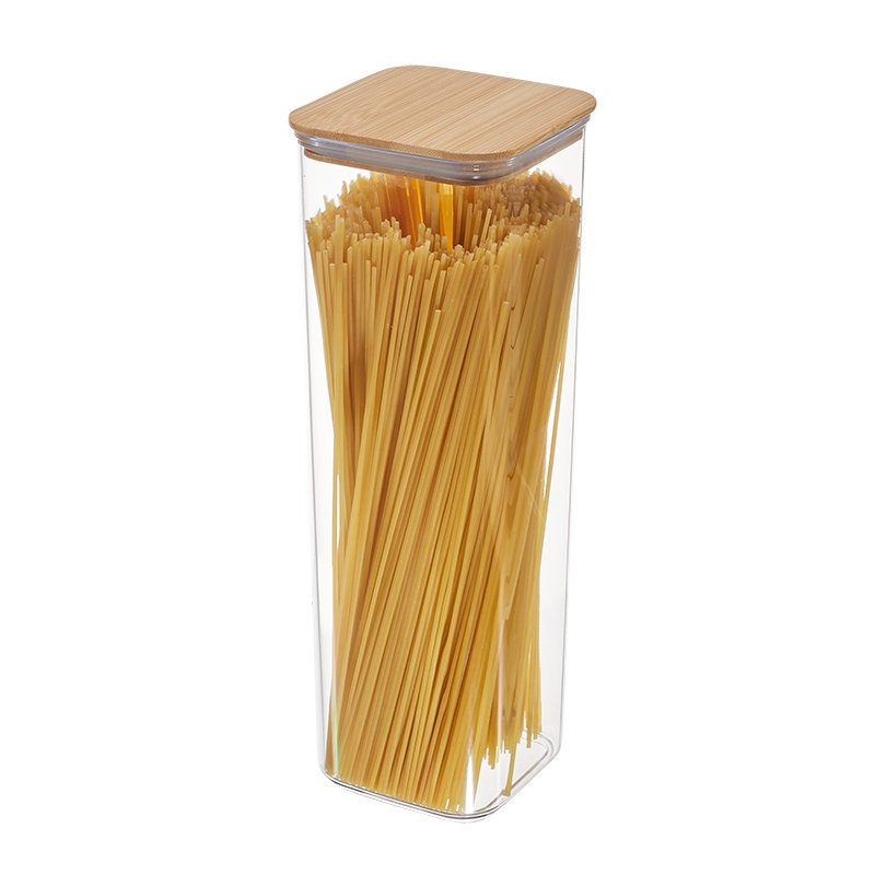 Kitchen Storage Canister with bamboo lid BPA Free Plastic container Sets food storage containers with bamboo lids