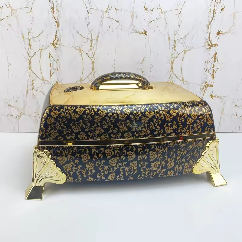 Heat preservation big rectangle luxury container food for food storage & container 6.5L USA insulated casserole food warmer