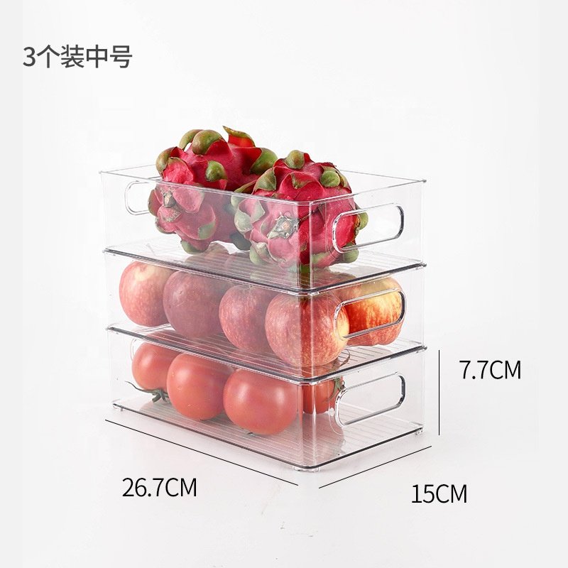 XJH Novelty Random Combination Different Sizes Food Storage Box Clear Plastic Refrigerator Organizer Bins