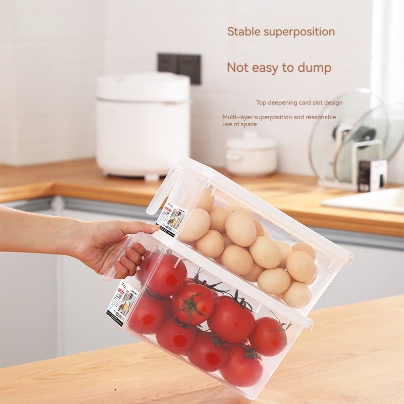 Fresh Box Kitchen Food Container China Wholesale Refrigerator Plastic Storage Box With Lid Egg Storage Boxes With Handle
