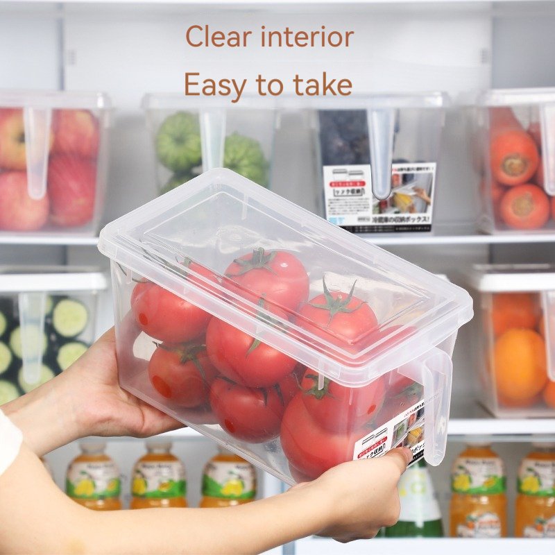 Fresh Box Kitchen Food Container China Wholesale Refrigerator Plastic Storage Box With Lid Egg Storage Boxes With Handle