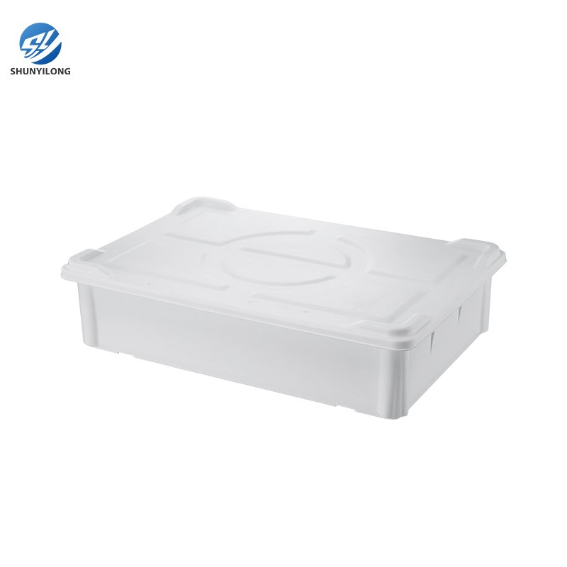 Stackable Bakery Storage Container With Lid Transport Crate Rectangular Bread Fermenting Tray Plastic Pizza Dough Proofing Box